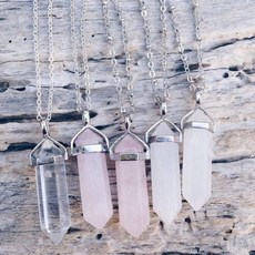 원석자수정목걸이