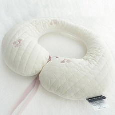 마롤로뜨 누빔 자수 유아목쿠션, 봉봉체리 아이보리