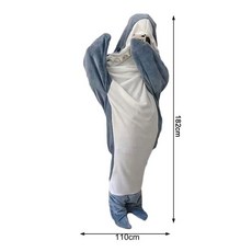 캠핑 침낭 백패킹 만화 상어 잠옷 사무실 낮잠 담요 카라칼 원단 인어 숄 어린이 성인용, 1.Shark Blanket - 182CM x 110C, 1개