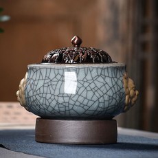 제수용향/전기 요가 향로 차 구룡 훈향기, 사자의머리형제가마분말녹색철와이어전기향로, 1개