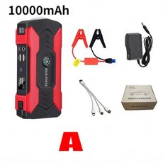 점프 스타터 보조배터리 12V 자동차 공기 펌프 LED 10000 MAH 800A, 1개