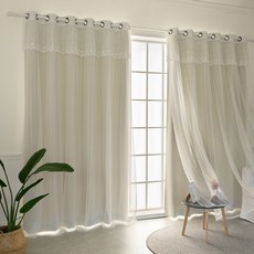 디망쉬암막레이스커튼창문세트