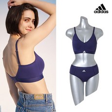 아디다스 [아디다스] 퍼포먼스 에어로 플렉스핏 여성 브라팬티 2종세트 다크블루