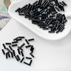 헤세드 (15g) 7mm 투명 막대비즈 팔찌 목걸이 재료 비즈공예, 1세트, 블랙