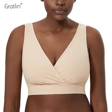 Gratlin 여자의 부드러운 코 튼 플러스 크기 간호 수면 브래지어 모유 수유에 대 한|임산부 & 간호 브래지어|