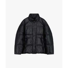 가넷옴므 23FW GBW22309 OVER FIT 블랙 오버핏 텍스쳐 하이넥 구스다운 점퍼