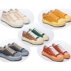 MMY 메종 미하라 야스히로 블랙 옐로우 오렌지 베이지 그린브라운 5colors 2020FW OVER DYED 투톤 컨버스 타입 스니커즈 오버다이 워싱