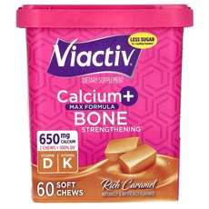 Viactiv 칼슘 + 뼈 강화 맥스 포뮬라 리치 캐러멜 소프트츄 60개, 60정, 1개