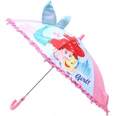 나린키즈 프린세스 인어공주 플라운더 입체 홀로그램 47 우산 유아동 어린이 안전 자동 마블 캐릭터 장마용품