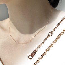 14K 이태리 체인 레이어드 초커 줄 목걸이 2푼