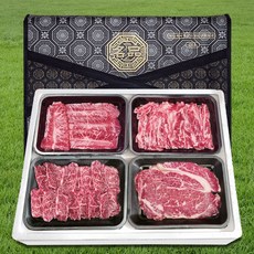이연한우 마장동 1등급 구이용 한우 선물 세트, 선세트C (등심+살치+안심+부채) 800g, 1세트