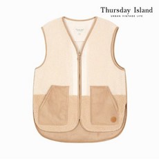 써스데이아일랜드 여성 리버시블 부클 스웨이드 배색 베스트 T209ALT335W