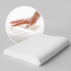 고밀도 메모리폼 목이 편안한 바른목 낮은베개 경추베개, 누빔 화이트, 1개