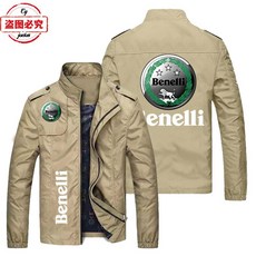 BENELLI 로고 루즈한 재킷 툴링 긴팔 오토바이 남성 팀웨어, 5XL, 카키색