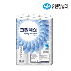 크리넥스 에어셀 물에녹는 두루마리휴지 40M 24롤