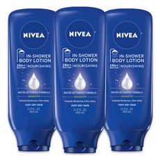 NIVEA In Shower Body Lotion Nourishing 미국 니베아 인 샤워 바디 로션 너리싱 아몬드 오일 400ml 3통