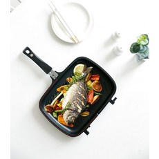 에리카 인덕션 IH 실리콘 패킹 티타늄 코팅 양면팬 특대, 1개, 32cm