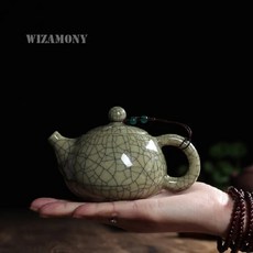 도자기티팟 티팟세트 유리티포트 차주전자 티메이커 다기세트 Crackle Glaze Ge Kiln Longquan Celadon Zisha 이싱 클레이 골동품, 3.C, 1개