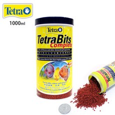 테트라 비트 1000ml 모든 열대어 주식 사료 먹이 면역력 증진, 1개, 1L