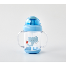 모던하우스 사파리월드 코끼리 양손 핸들 빨대물병 280ML 교체용빨대 증정 KI0523006, 블루