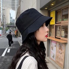 러엔유 여성 벙거지 모자 가을 버킷햇 코튼 데일리