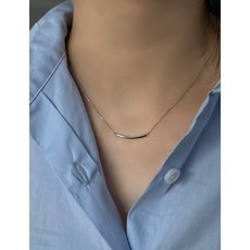 [애뮬렛] 심플 라운드 스틱 목걸이 925silver+goldplated (골드 화이트골드 로즈골드)