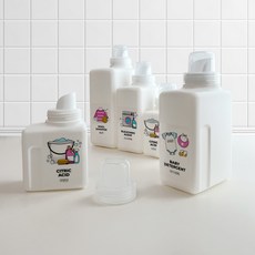 미디엄라이프 세제 소분 용기 리필 세제통 300ml + 라벨 스티커, 구연산, 1개