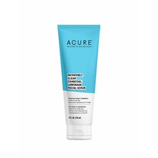 Acure Incredibly Clear Charcoal Lemonade Facial Scrub 아큐어 인크래디블리 클리어 숯 레몬 페이셜 스크럽 4oz(118ml), 1개