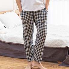 PAJAMA PARTY 남자 여자 커플 피치기모 수면바지 9부 체크패턴 10색상 남녀선택구매