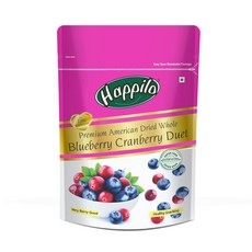 인도 Happilo 프리미엄 아메리칸 드라이 홀블루베리 크랜베리 듀엣 200g 팩 말린 크랜베리 & 블루베리 믹스 100% 유기농 천연 실제 건조 베리 저칼로리 스낵, 1개
