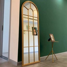  유럽 엔틱 빈티지 아치형 스탠드 전신거울, 나노 골드 프레임 60x170 