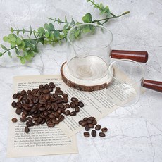 모던 우드 핸들 계량컵 핸들비커 에스프레소 눈금샷잔, 100ml, 1개