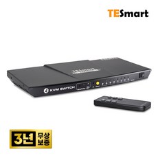 TESmart HKS0401A30 KVM 스위치 (HDMI 4 1 USB 케이블미포함), 선택하세요