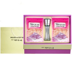 living100 핑크소금 히말라야 핑크솔트 프리미엄 선물세트2 (500g x 2+그라인더1)-각종행사 답례품(돌 결혼 회갑 고희 체육대회 연말선물 명절(추석 설날) 교회행사, 1세트