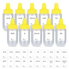 저스트인테리어 말랑이 소스통 + 방수 스티커 20종, 150ml, 10개