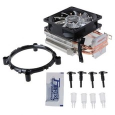 [해외] CPU 쿨러 2 구리 히트 파이프 4 핀 CPU 냉각 팬 (LGA 115111551156AM2 +AM3 +AM4 용 5 색 표시 등), B