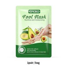 각질 제거 발 마스크 보습 스파 페디큐어 스크럽 양말 오렌지, 3.1 Pair Avocado, 1개