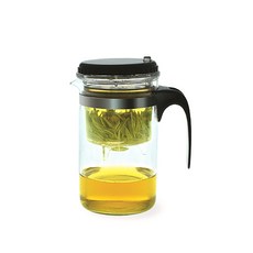 아트웨어 각종 차 내리는 원터치 유리 티포트 녹차포트 500ml 거름망포함 선물용, 단품