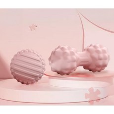와이엔디샵 초강력 듀얼 지압 마사지 볼 세트(싱글1p+땅콩1p), 핑크, 1세트