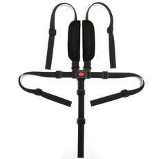 유모차 어린이 안전벨트 보호벨트 5점식 벨트 하네스 스트랩 조절식 식탁 의자 3점식 가드, 블랙5점식+블랙어깨패드, 1개