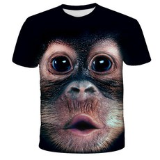고릴라 원숭이 티셔츠 특이한 침팬치 동물 반팔 여름 A2