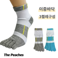 더 피치스 [3켤레구성] 남성 프리미엄 러닝 스포츠 발가락양말 중목 단목