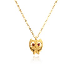 부엉이순금목걸이