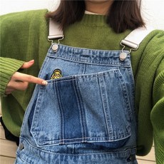 놀면뭐하니 이효리 패션 얇은 일자 데님 오버롤 멜빵바지