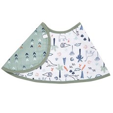 Burby Baby Bib 100% Cotton Muslin Soft Absorbent 4 Floor Multi-use Buff Will and Bib (Dino Time), Dino Time