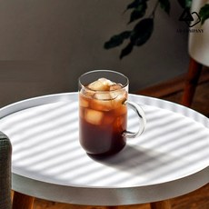 아메리카노 컵 유리 아이스 잔 예쁜 손잡이 홈카페 컵, 1개