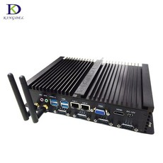 4 RS232 COM 산업용 PC 듀얼 LAN 팬리스 미니 윈도우 7 Nic 데스크탑 컴퓨터 인텔 코어 i5 3317U 넷탑 TV 박스, 20.1TB HDD  4GB RAM