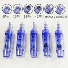 A1 DERMA 펜 페이스 뷰티 메소 용 나노 바늘 마이크로니들링 총검 문신 카트리지 바늘 팁 9 12 36/42
