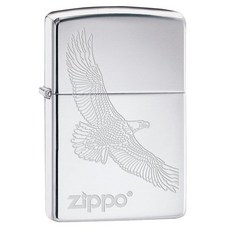 Zippo 정품ZIPPO 지포라이터 Lighter- Engraved Soaring Eagle - High Polish Chrome 79491