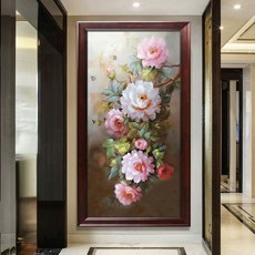 Zhangzhou Guoxing부자되는 모란꽃 대형 보석십자수 부귀 집순이 취미 DIY 구슬 키트, 60X120cm